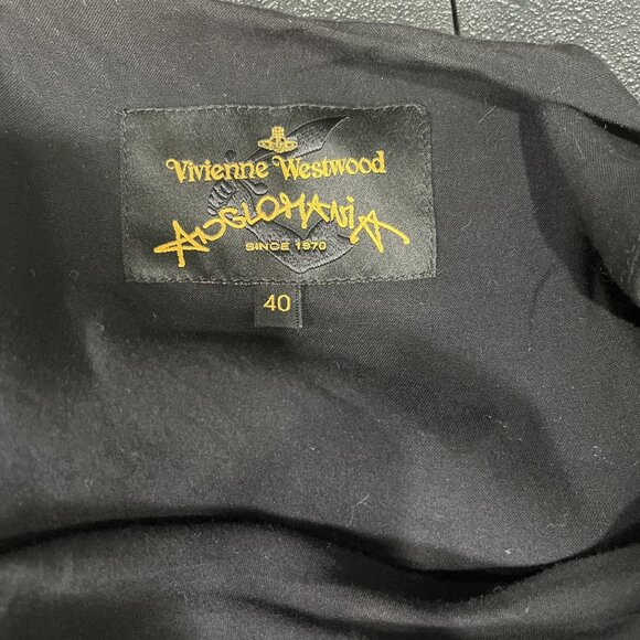 Vivienne Westwood Anglomania Midi Dress Sz 40 Black Drape Cocktail Evening 90s - Picture 6 of 11